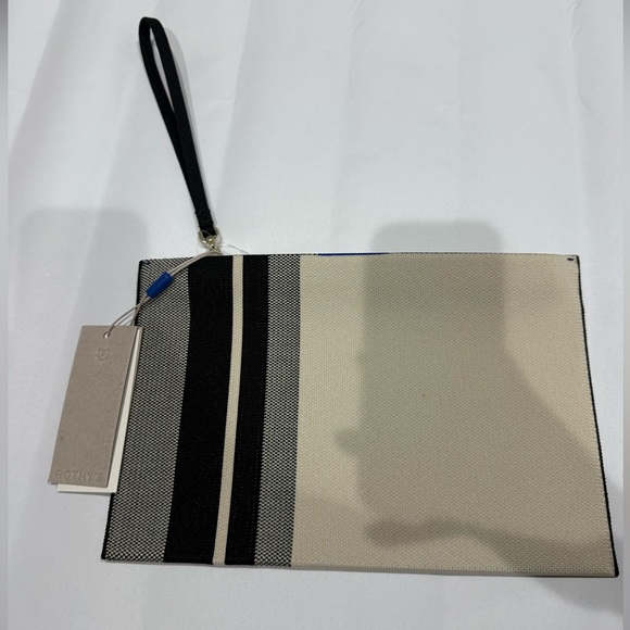 Rothy's Lightweight tote & The Wallet Wristlet in the Black Portobello Stripe - Picture 7 of 11